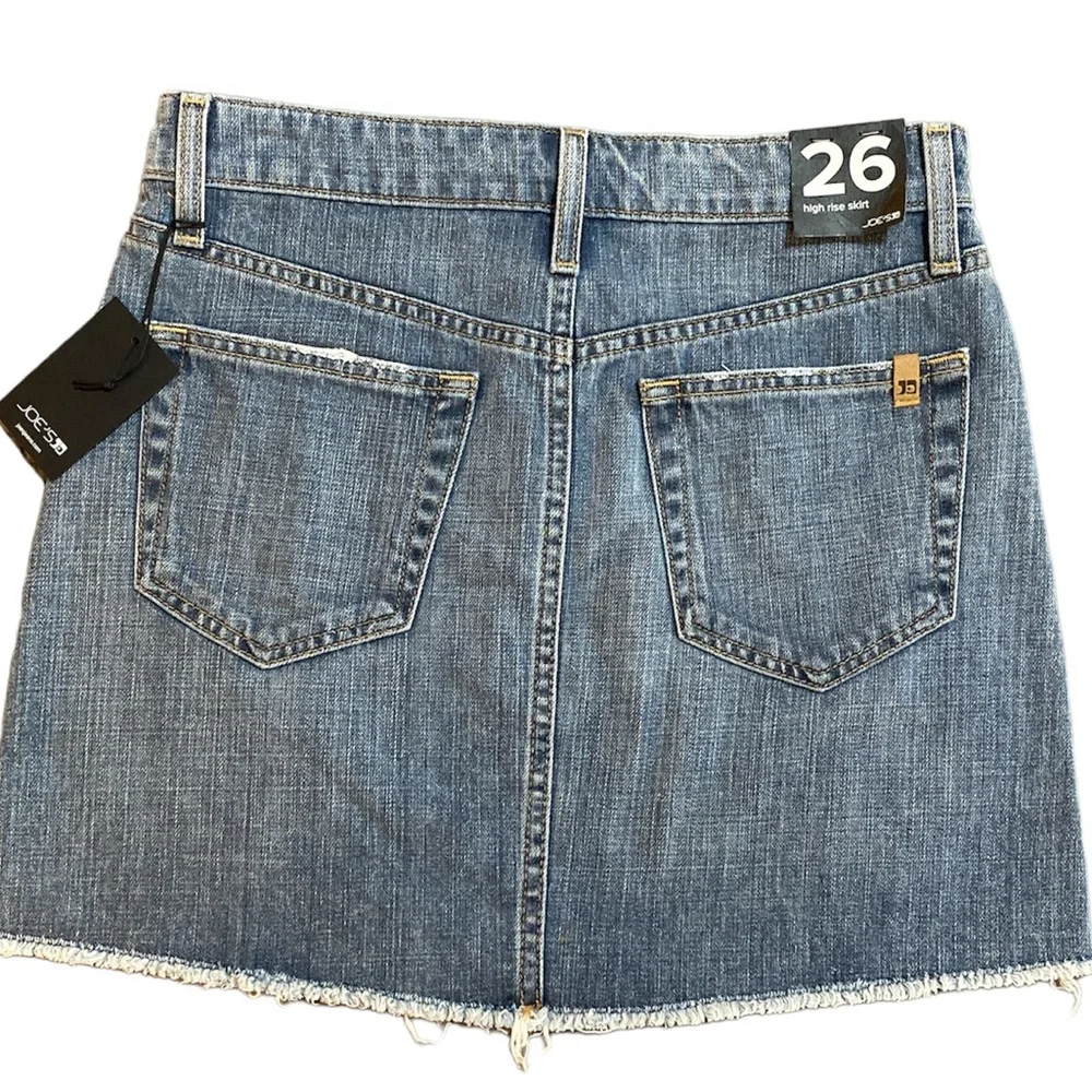 NWT Joes Jeans Sz 26 Women High-Rise Blue Jean Denim Skirt Distressed Frayed NEW
